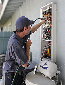 Plumber in Pittsburg CA repairs a wall mounted water purification system